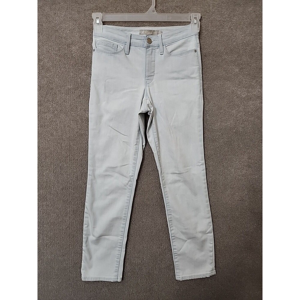 Athleta Sculptek Straight Leg Jeans Womens 0 Blue Light Wash Stretch